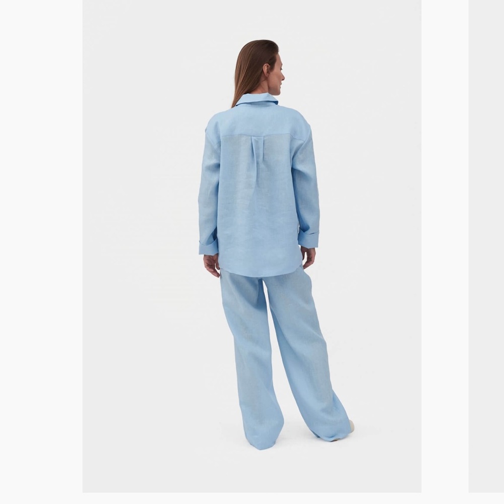 Sleeper linen two piece pajama loungewear set - Picture 2 of 9